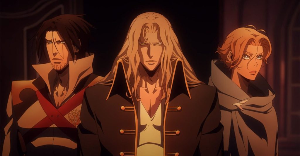 Cena da animação de Castlevania pela Netflix.