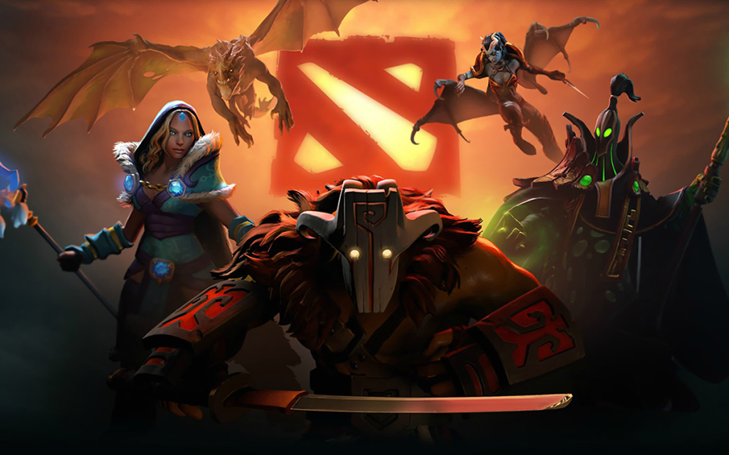 Imagem capa do jogo DOTA 2, representando um dos games mais jogados dos últimos tempos.