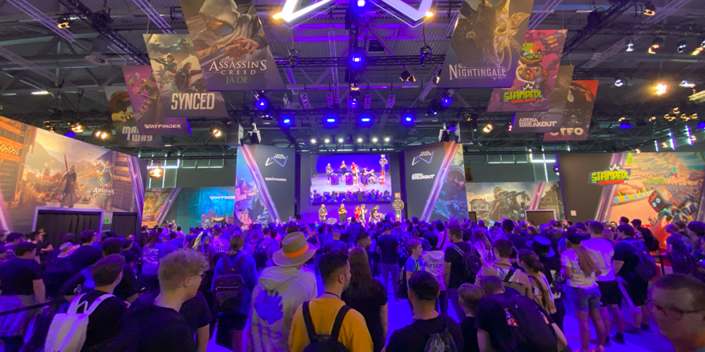 atrações no palco da Open Night Live durante a Gamescom 2023